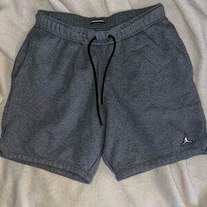 Jordan Men's Gray Athletic Fleece Shorts with Black Drawstring